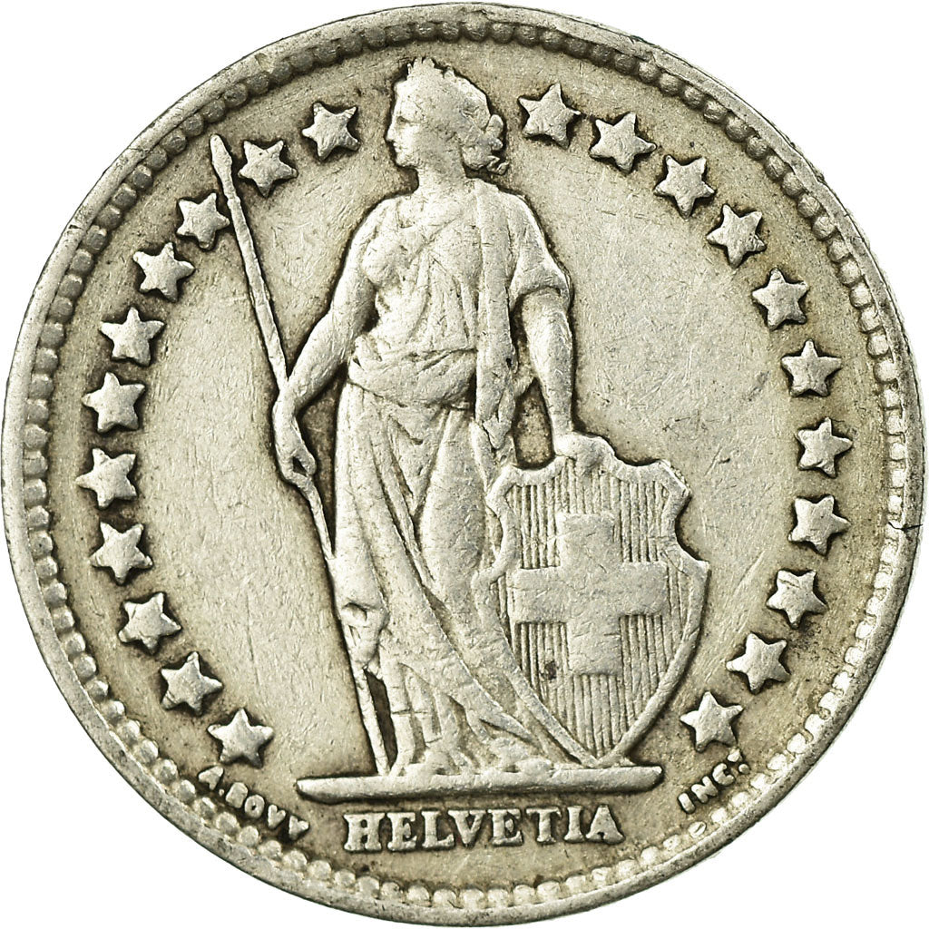 Coin, Switzerland, 1/2 Franc, 1934, Bern, EF(40-45), Silver, KM:23