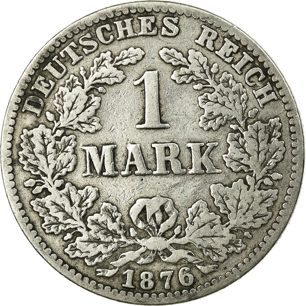 Moeda, ALEMANHA - IMPÉRIO, Wilhelm I, Mark, 1876, Frankfurt, VF(20-25), Prata