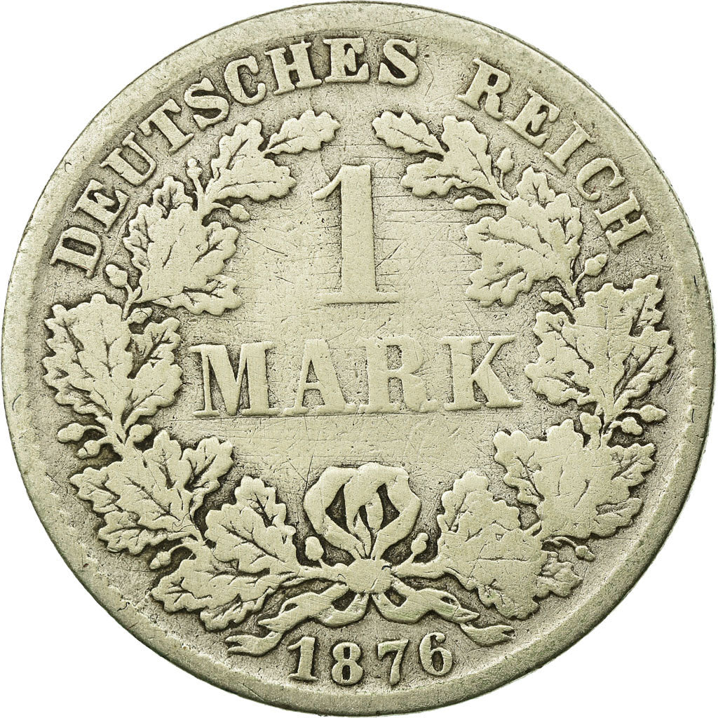 Coin, GERMANY - EMPIRE, Wilhelm I, Mark, 1876, Munich, VF(20-25), Silver, KM:7