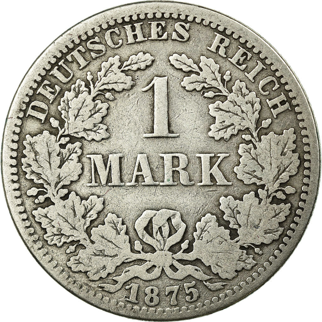Coin, GERMANY - EMPIRE, Wilhelm I, Mark, 1875, Berlin, VF(20-25), Silver, KM:7