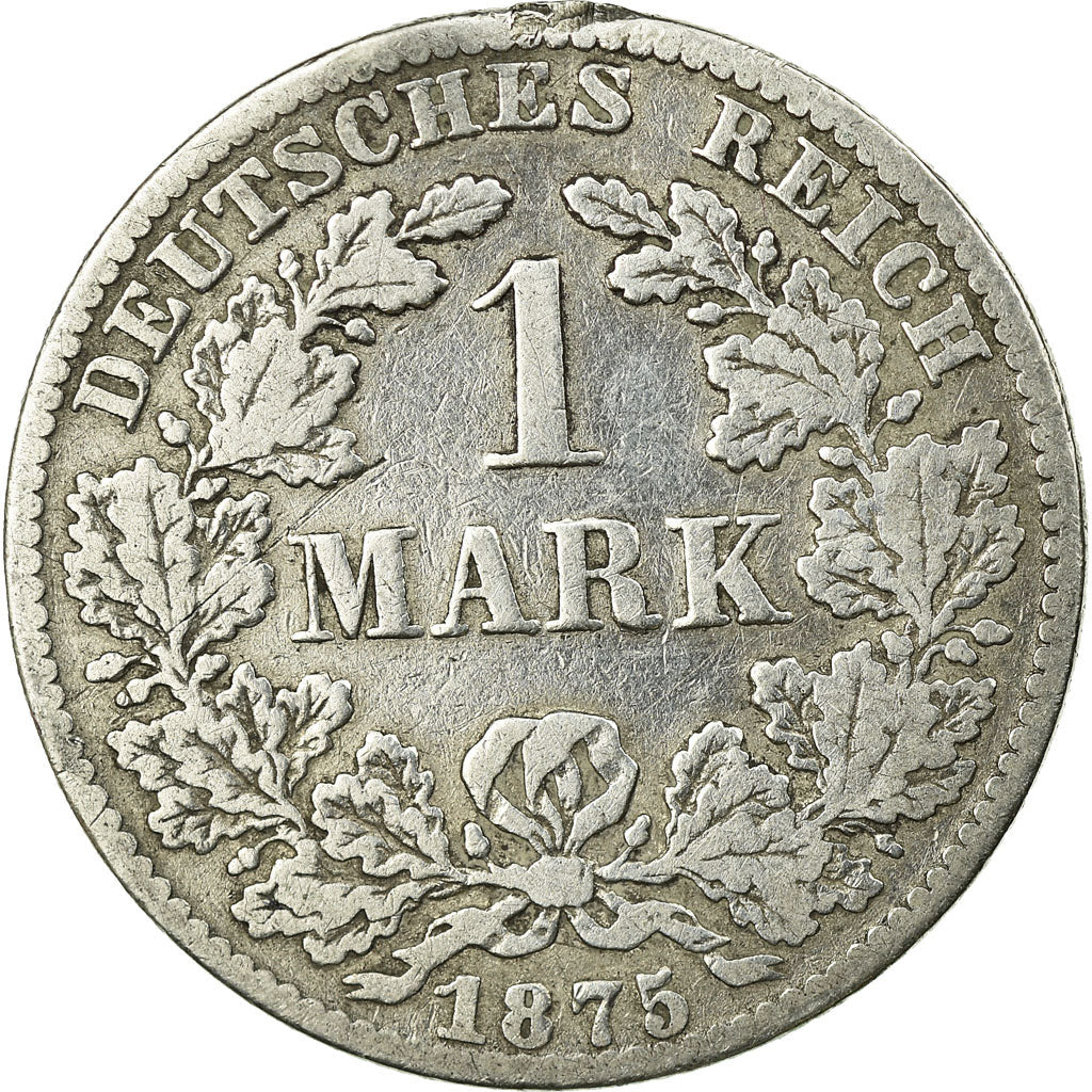 Coin, GERMANY - EMPIRE, Wilhelm I, Mark, 1875, Hanovre, VF(20-25), Silver, KM:7