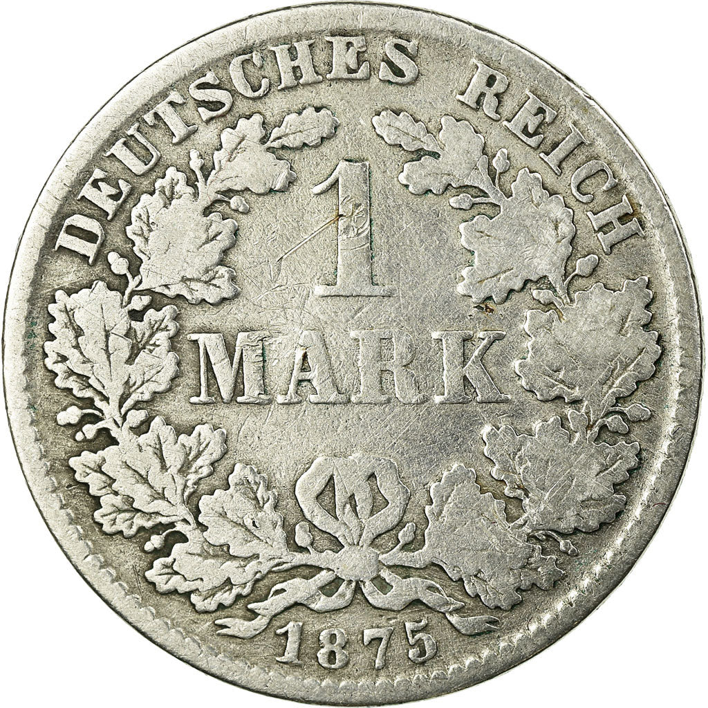 Coin, GERMANY - EMPIRE, Wilhelm I, Mark, 1875, Munich, VF(20-25), Silver, KM:7