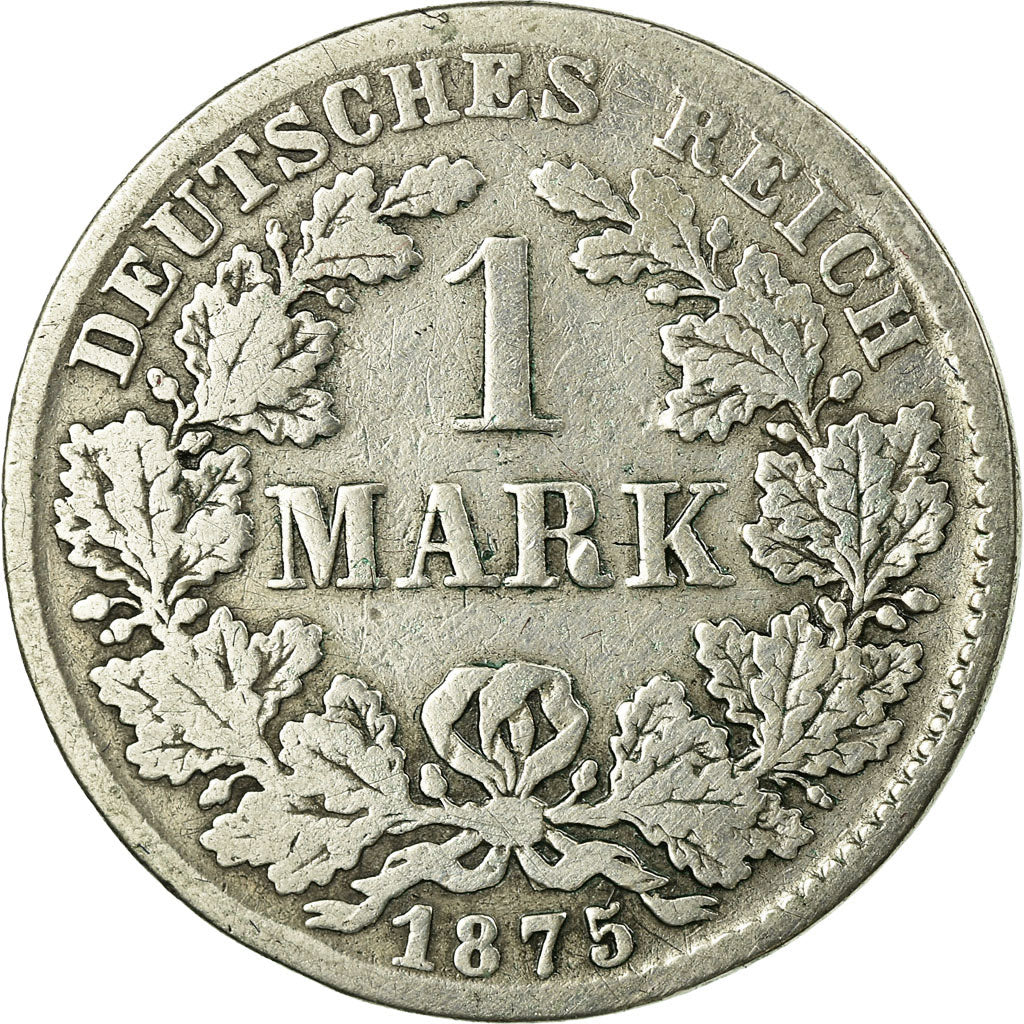 Coin, GERMANY - EMPIRE, Wilhelm I, Mark, 1875, Munich, VF(20-25), Silver, KM:7