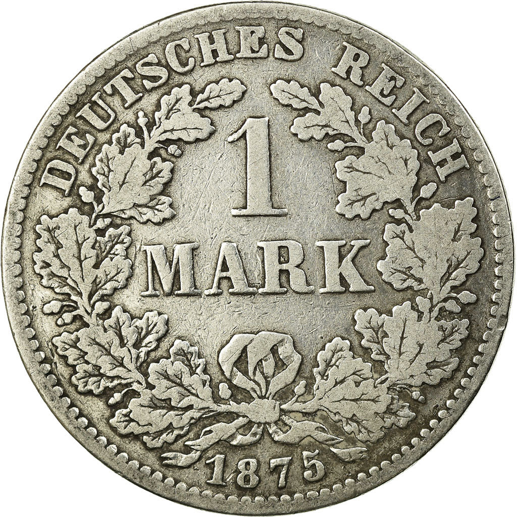 Coin, GERMANY - EMPIRE, Wilhelm I, Mark, 1875, Munich, VF(20-25), Silver, KM:7