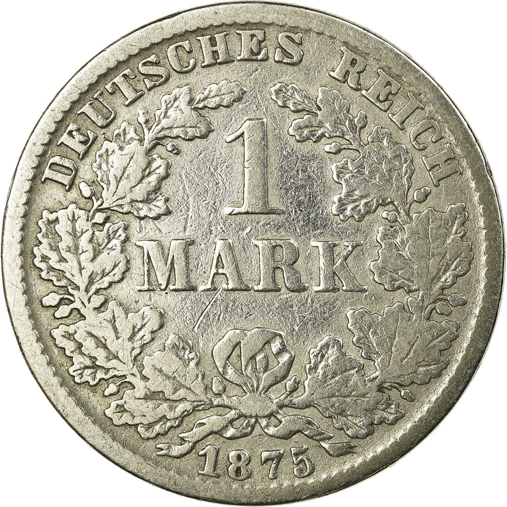 Coin, GERMANY - EMPIRE, Wilhelm I, Mark, 1875, Muldenhütten, VF(20-25), Silver