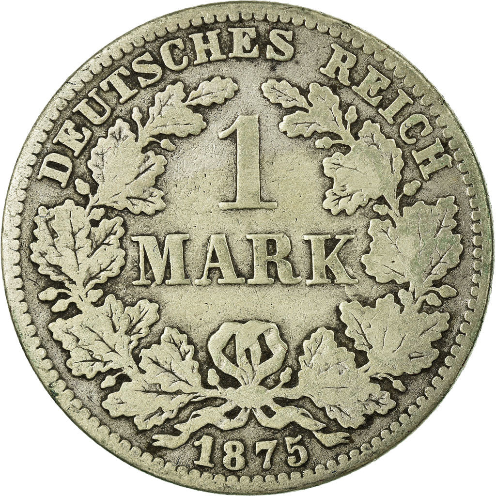 Coin, GERMANY - EMPIRE, Wilhelm I, Mark, 1875, Muldenhütten, VF(20-25), Silver