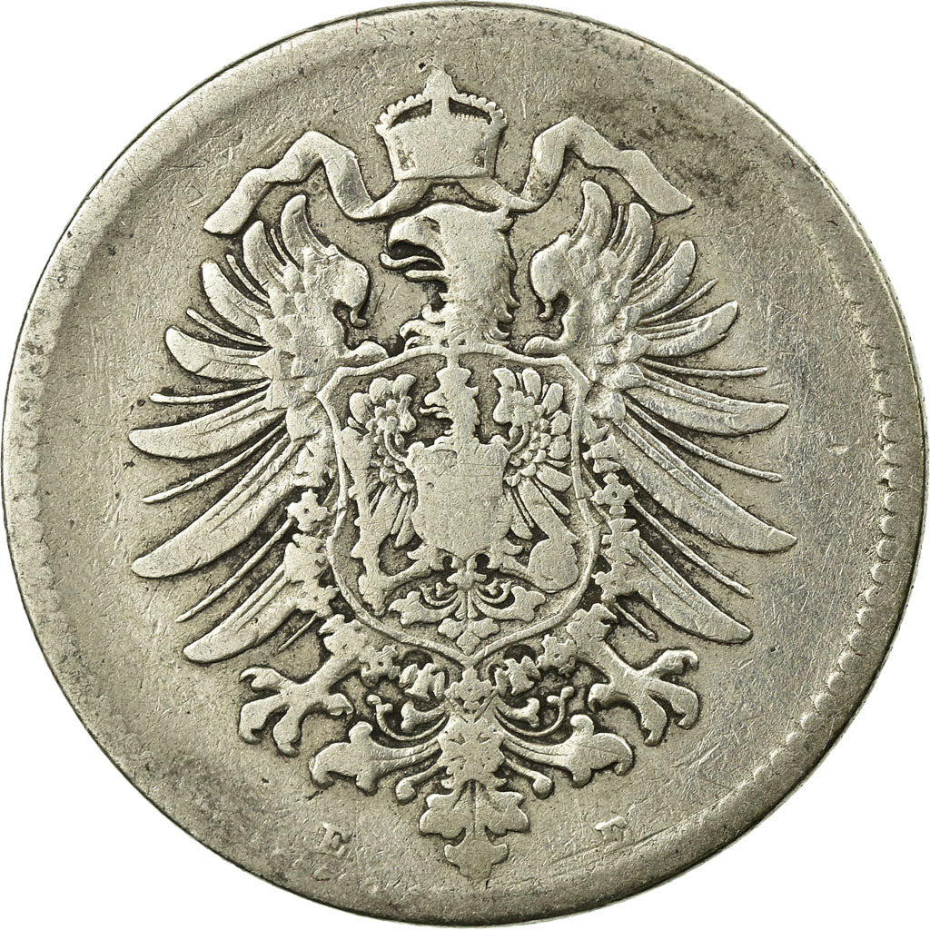 Coin, GERMANY - EMPIRE, Wilhelm I, Mark, 1875, Muldenhütten, VF(20-25), Silver