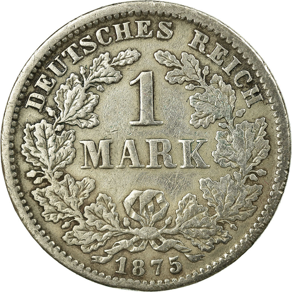 Coin, GERMANY - EMPIRE, Wilhelm I, Mark, 1875, Stuttgart, VF(20-25), Silver