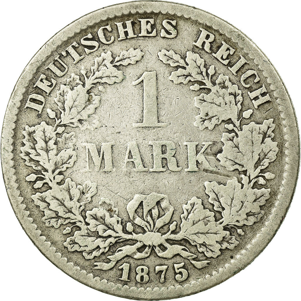 Coin, GERMANY - EMPIRE, Wilhelm I, Mark, 1875, Stuttgart, VF(20-25), Silver