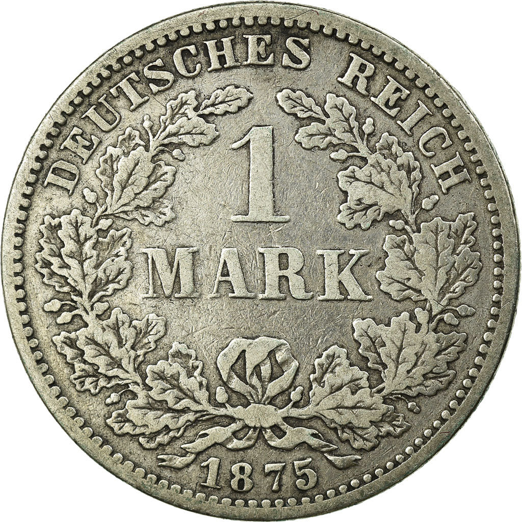 Coin, GERMANY - EMPIRE, Wilhelm I, Mark, 1875, Stuttgart, VF(20-25), Silver