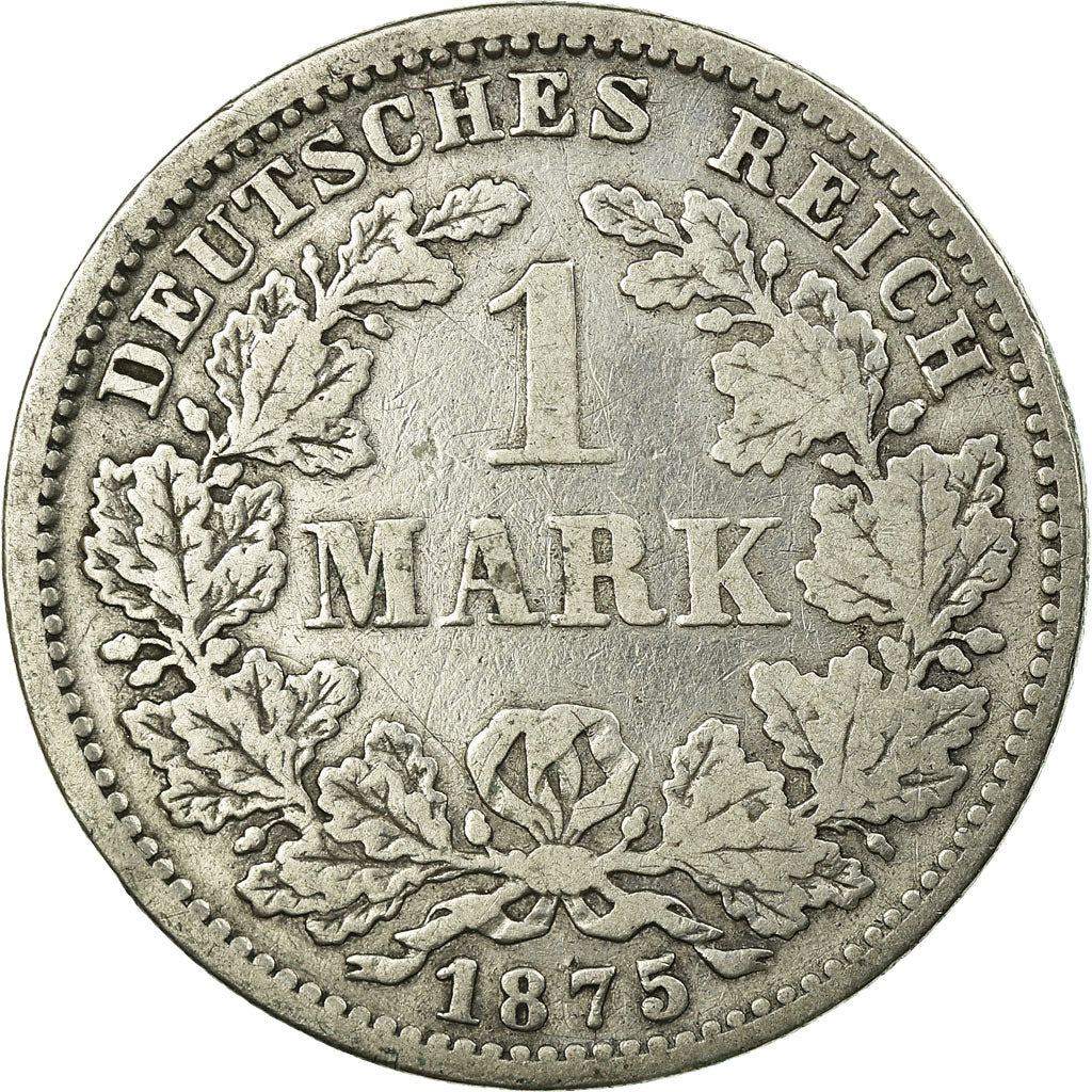 Coin, GERMANY - EMPIRE, Wilhelm I, Mark, 1875, Stuttgart, VF(20-25), Silver