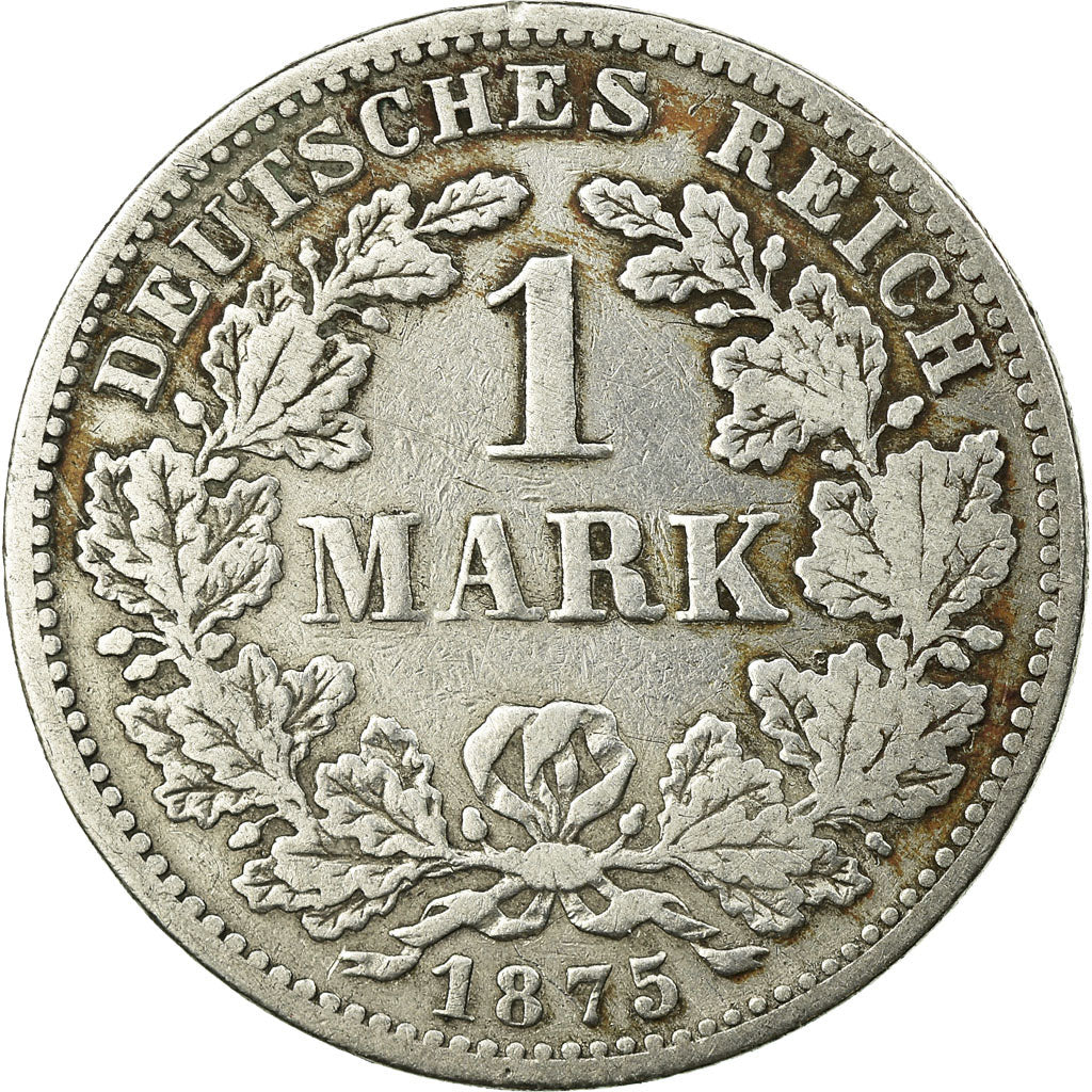 Coin, GERMANY - EMPIRE, Wilhelm I, Mark, 1875, Stuttgart, VF(20-25), Silver