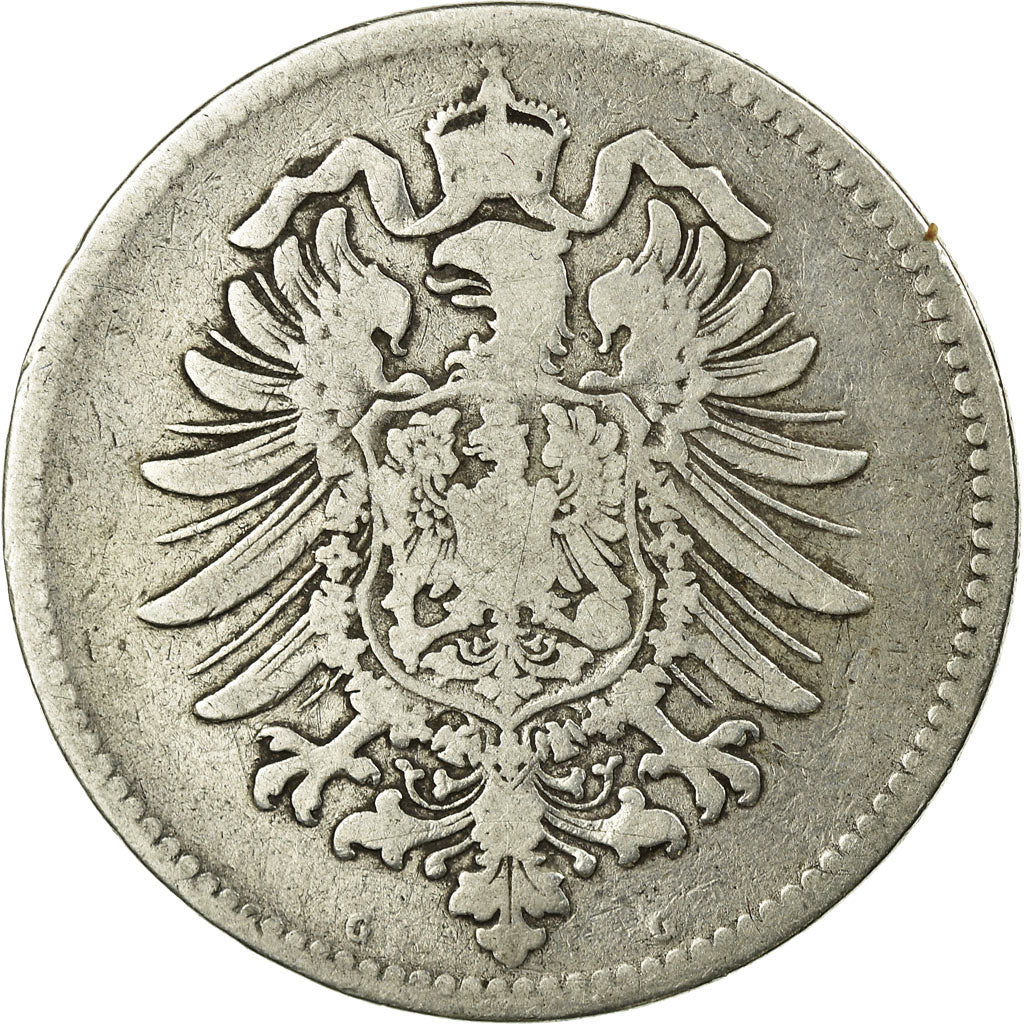 Coin, GERMANY - EMPIRE, Wilhelm I, Mark, 1875, Karlsruhe, VF(20-25), Silver