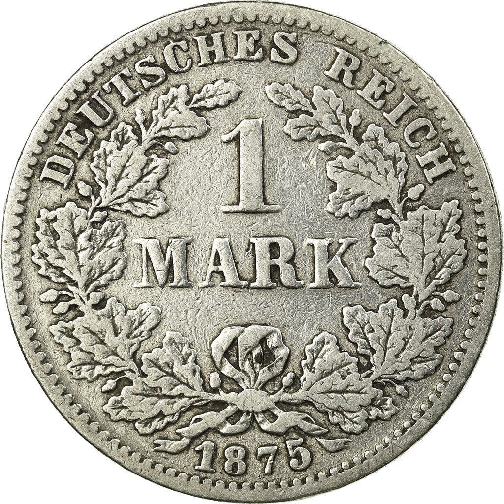 Coin, GERMANY - EMPIRE, Wilhelm I, Mark, 1875, Karlsruhe, VF(20-25), Silver