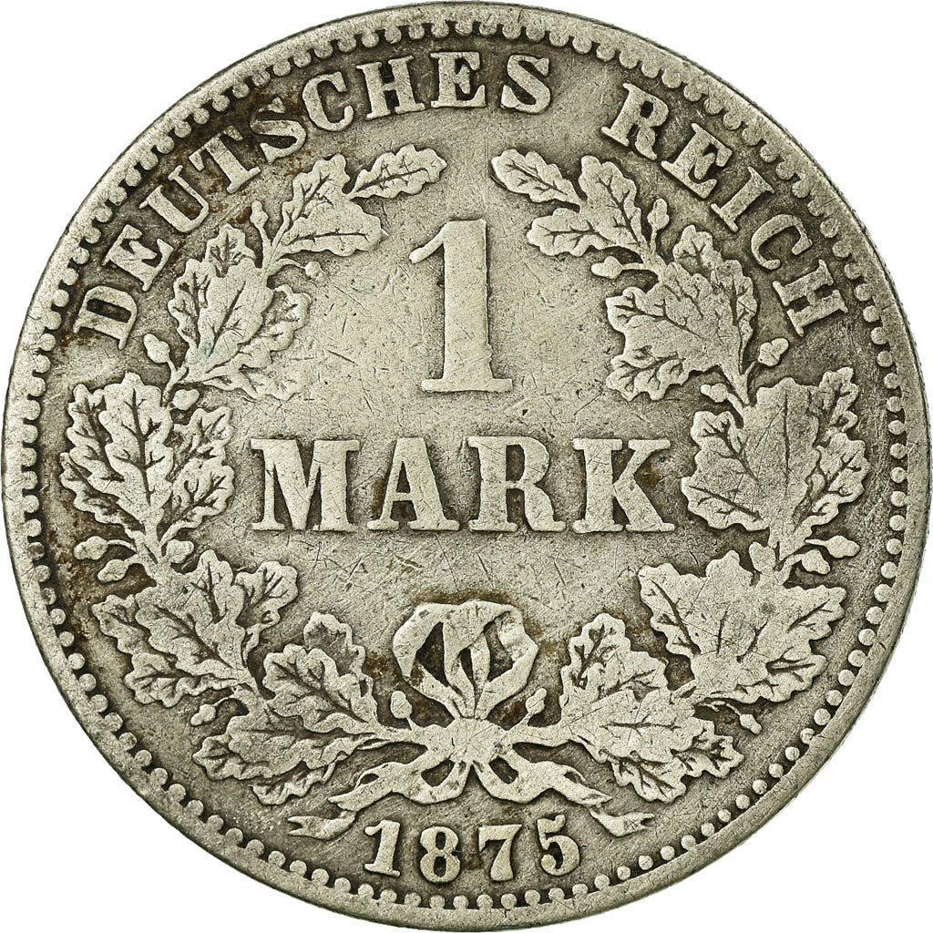 Coin, GERMANY - EMPIRE, Wilhelm I, Mark, 1875, Hambourg, VF(20-25), Silver, KM:7
