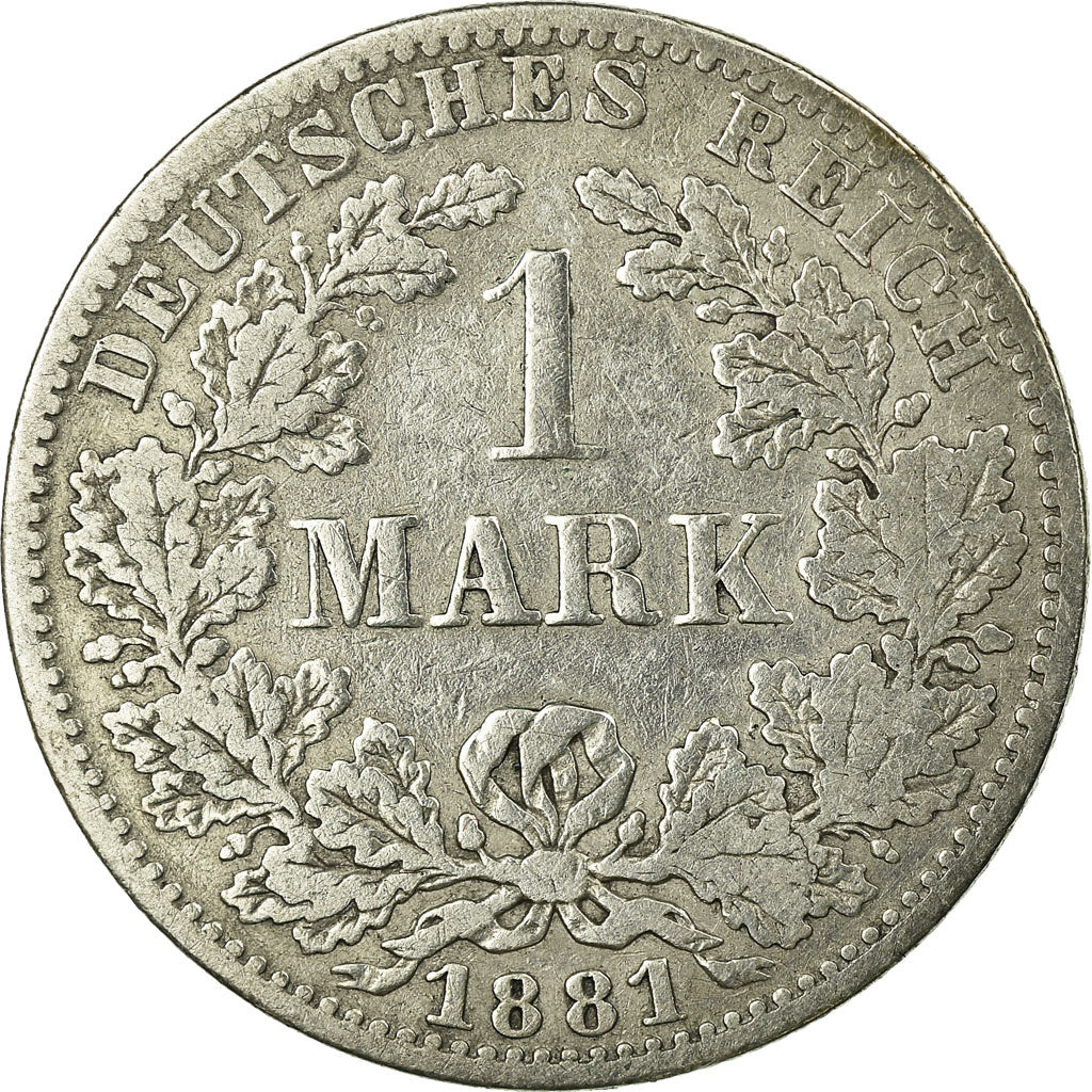 Coin, GERMANY - EMPIRE, Wilhelm I, Mark, 1881, Berlin, VF(20-25), Silver, KM:7