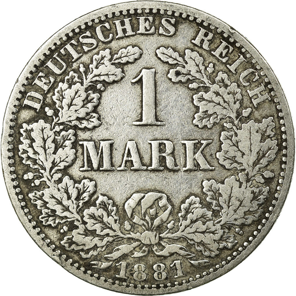 Coin, GERMANY - EMPIRE, Wilhelm I, Mark, 1881, Berlin, VF(20-25), Silver, KM:7