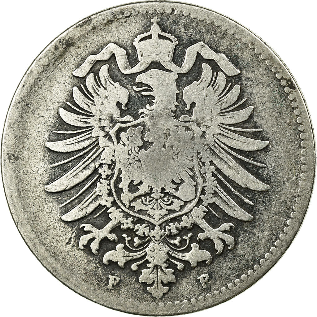 Coin, GERMANY - EMPIRE, Wilhelm I, Mark, 1881, Stuttgart, VF(20-25), Silver