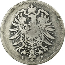 Coin, GERMANY - EMPIRE, Wilhelm I, Mark, 1881, Stuttgart, VF(20-25), Silver