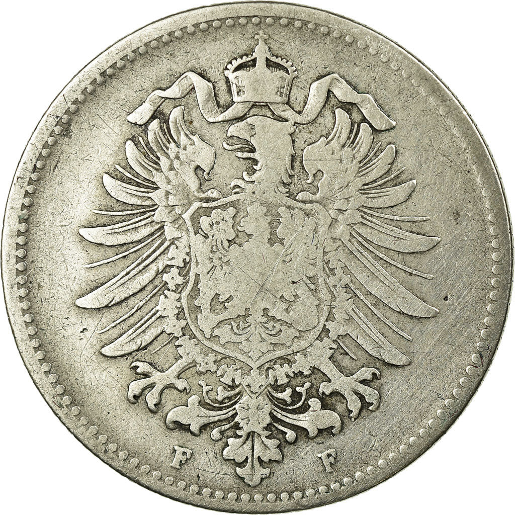 Coin, GERMANY - EMPIRE, Wilhelm I, Mark, 1881, Stuttgart, VF(20-25), Silver