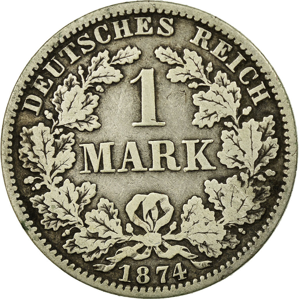 Coin, GERMANY - EMPIRE, Wilhelm I, Mark, 1874, Berlin, VF(20-25), Silver, KM:7