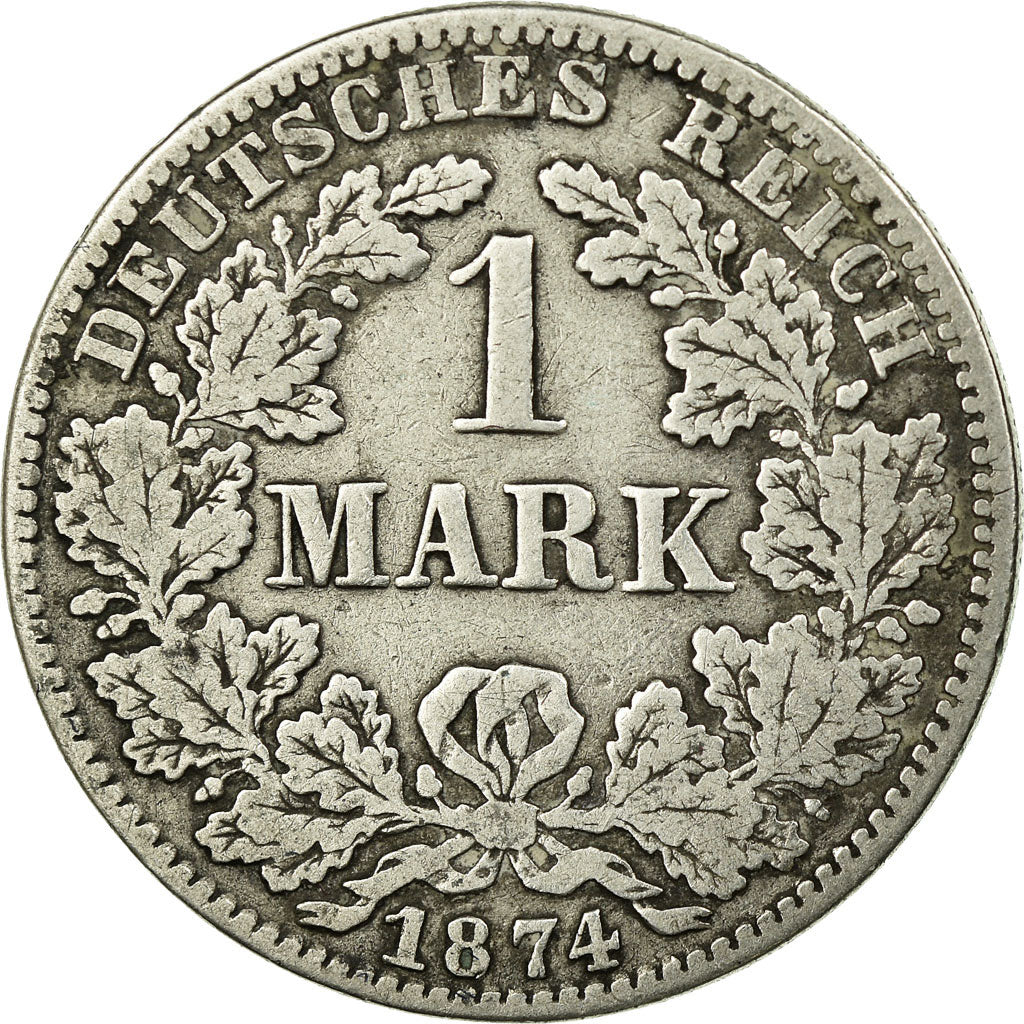 Coin, GERMANY - EMPIRE, Wilhelm I, Mark, 1874, Berlin, VF(20-25), Silver, KM:7