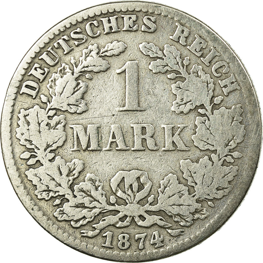 Moneta, GERMANIA - IMPERO, Wilhelm I, Mark, 1874, Frankfurt, MB, Argento, KM:7