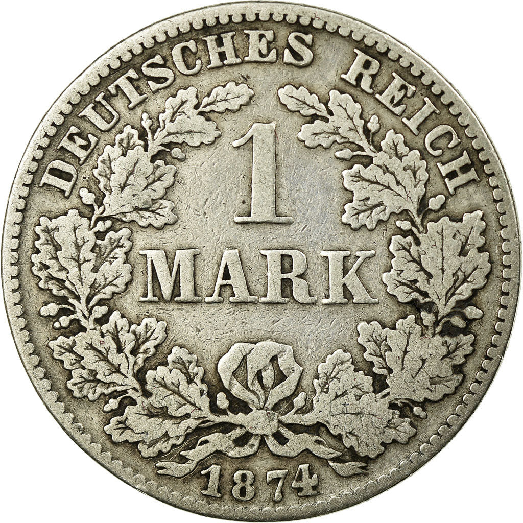 Coin, GERMANY - EMPIRE, Wilhelm I, Mark, 1874, Munich, VF(20-25), Silver, KM:7