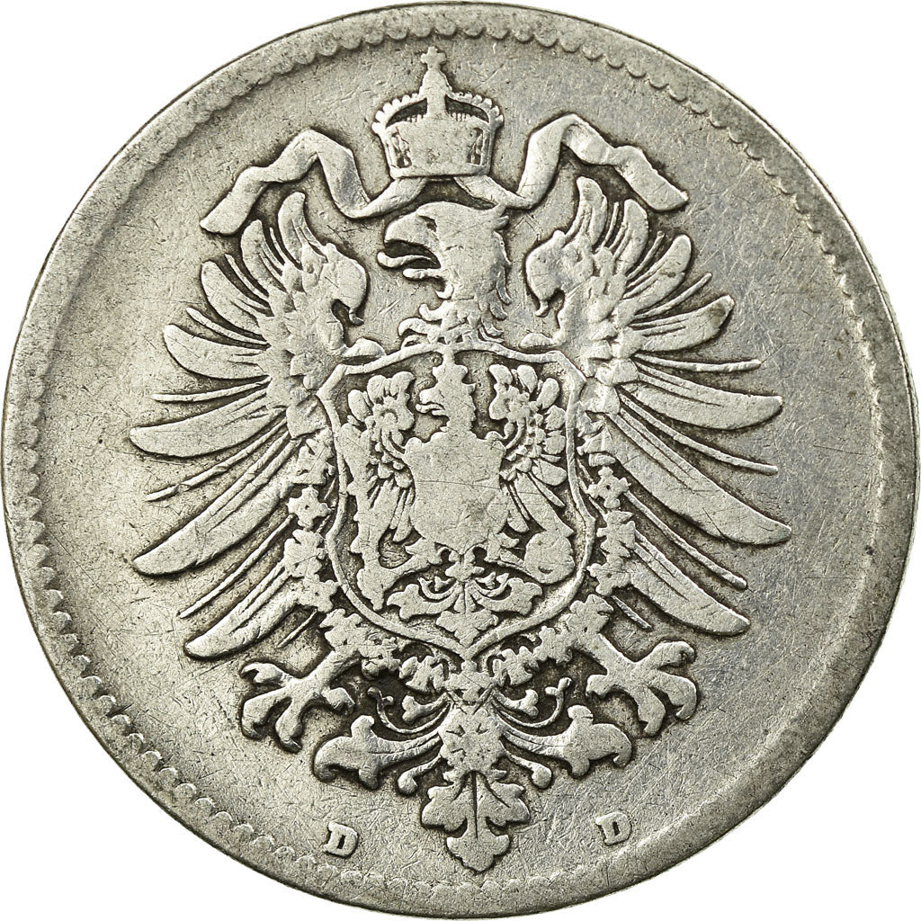 Coin, GERMANY - EMPIRE, Wilhelm I, Mark, 1874, Munich, VF(20-25), Silver, KM:7