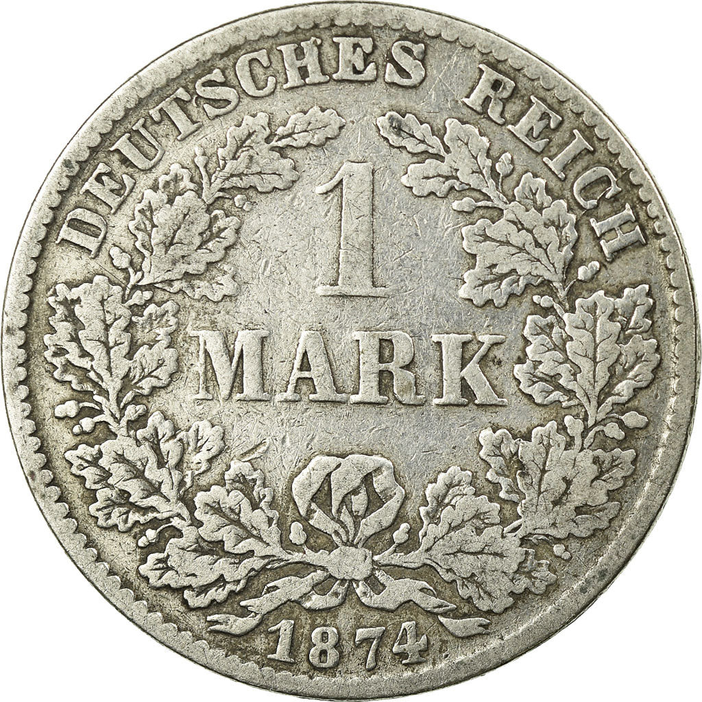 Coin, GERMANY - EMPIRE, Wilhelm I, Mark, 1874, Munich, VF(20-25), Silver, KM:7