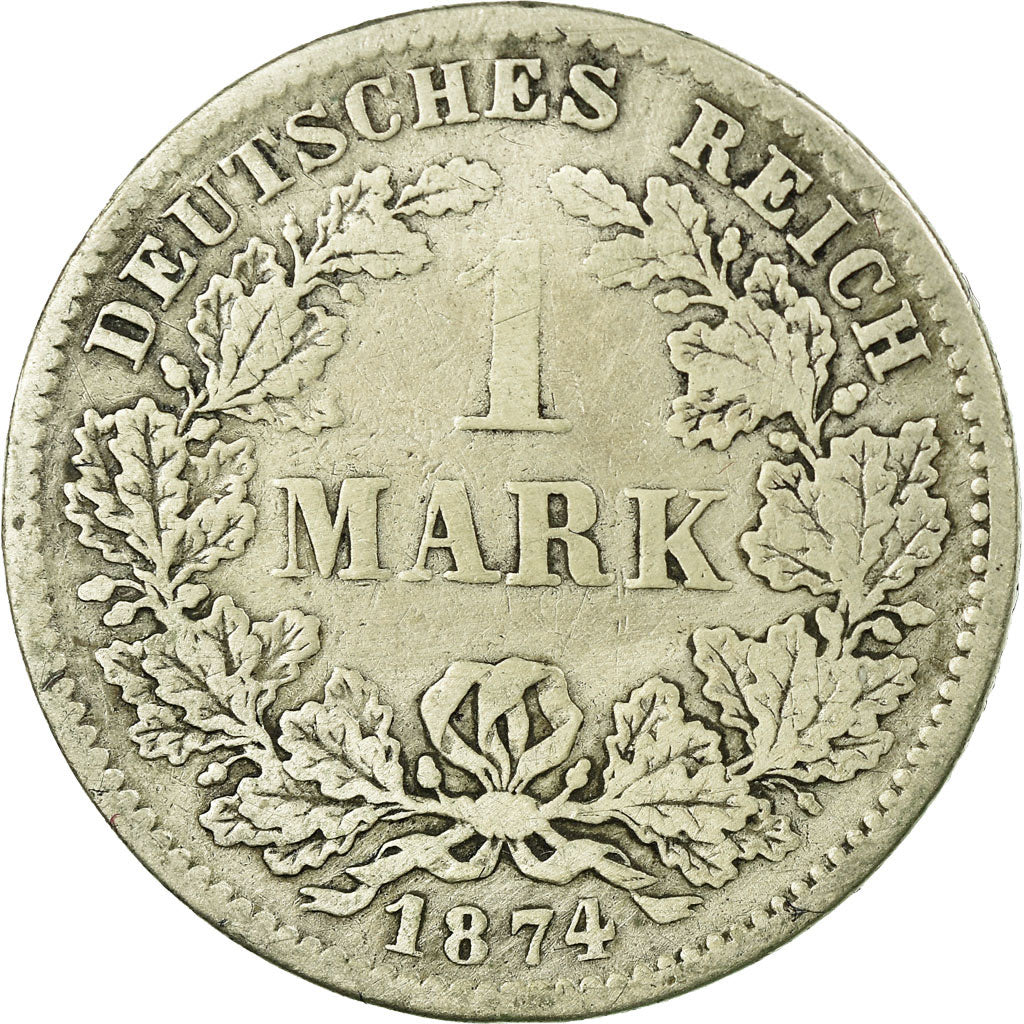 Coin, GERMANY - EMPIRE, Wilhelm I, Mark, 1874, Munich, VF(20-25), Silver, KM:7