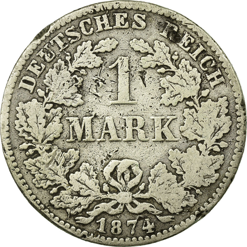 Coin, GERMANY - EMPIRE, Wilhelm I, Mark, 1874, Darmstadt, VF(20-25), Silver