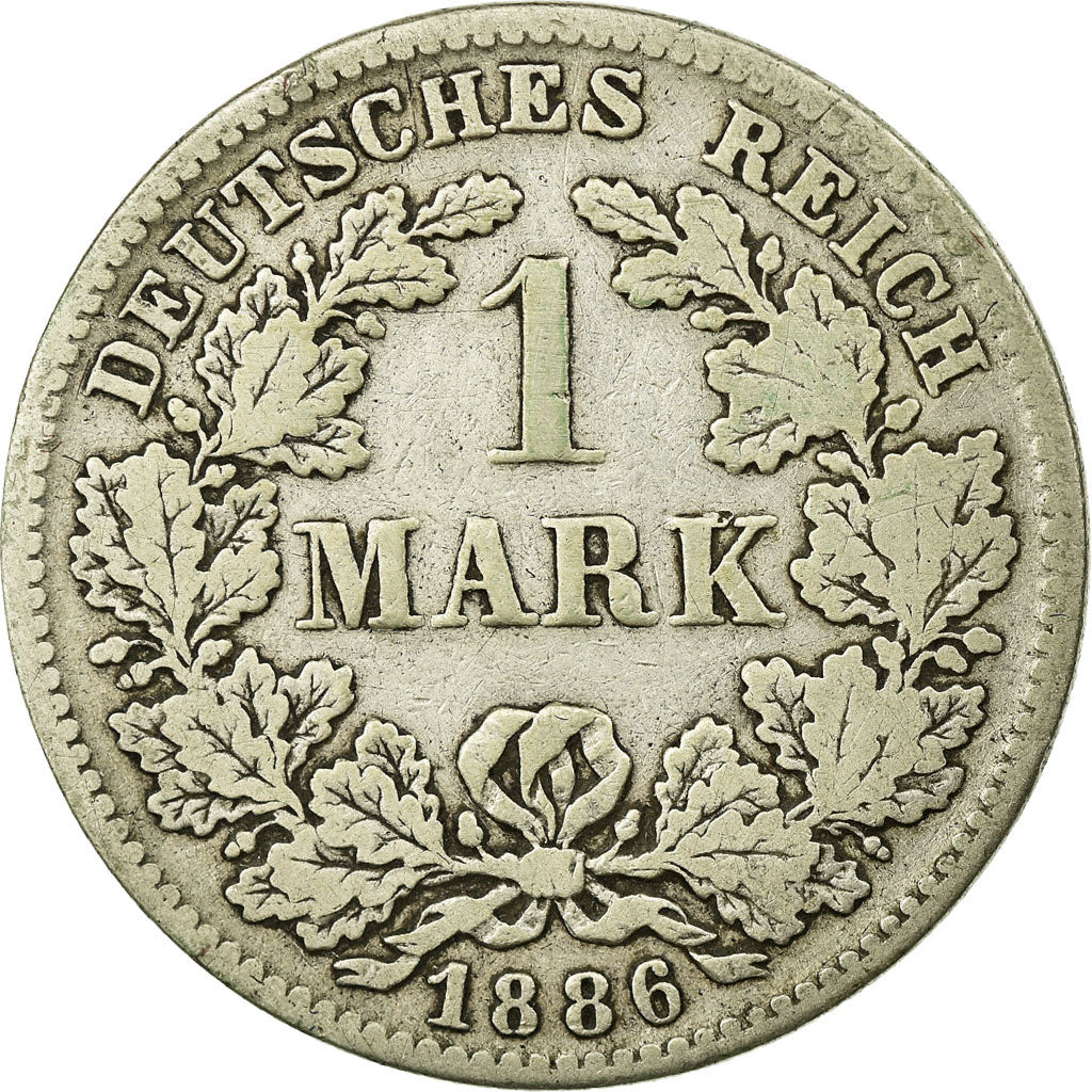 Coin, GERMANY - EMPIRE, Wilhelm I, Mark, 1886, Stuttgart, VF(20-25), Silver