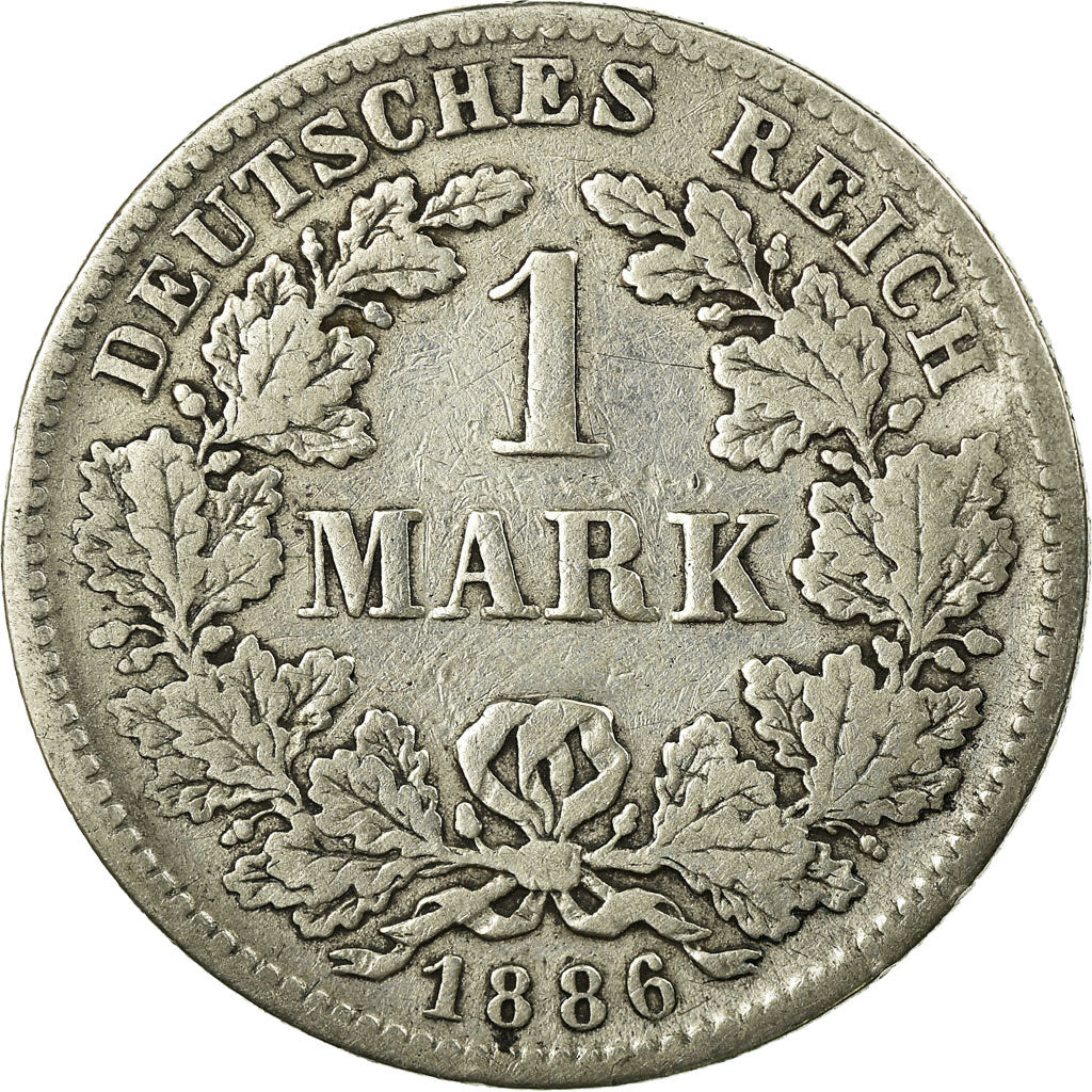 Coin, GERMANY - EMPIRE, Wilhelm I, Mark, 1886, Stuttgart, VF(20-25), Silver