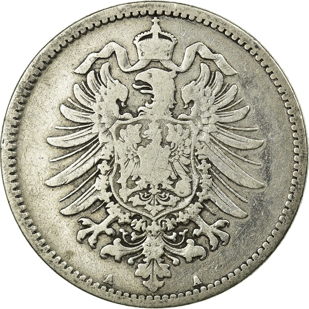 Coin, GERMANY - EMPIRE, Wilhelm I, Mark, 1880, Berlin, VF(20-25), Silver, KM:7