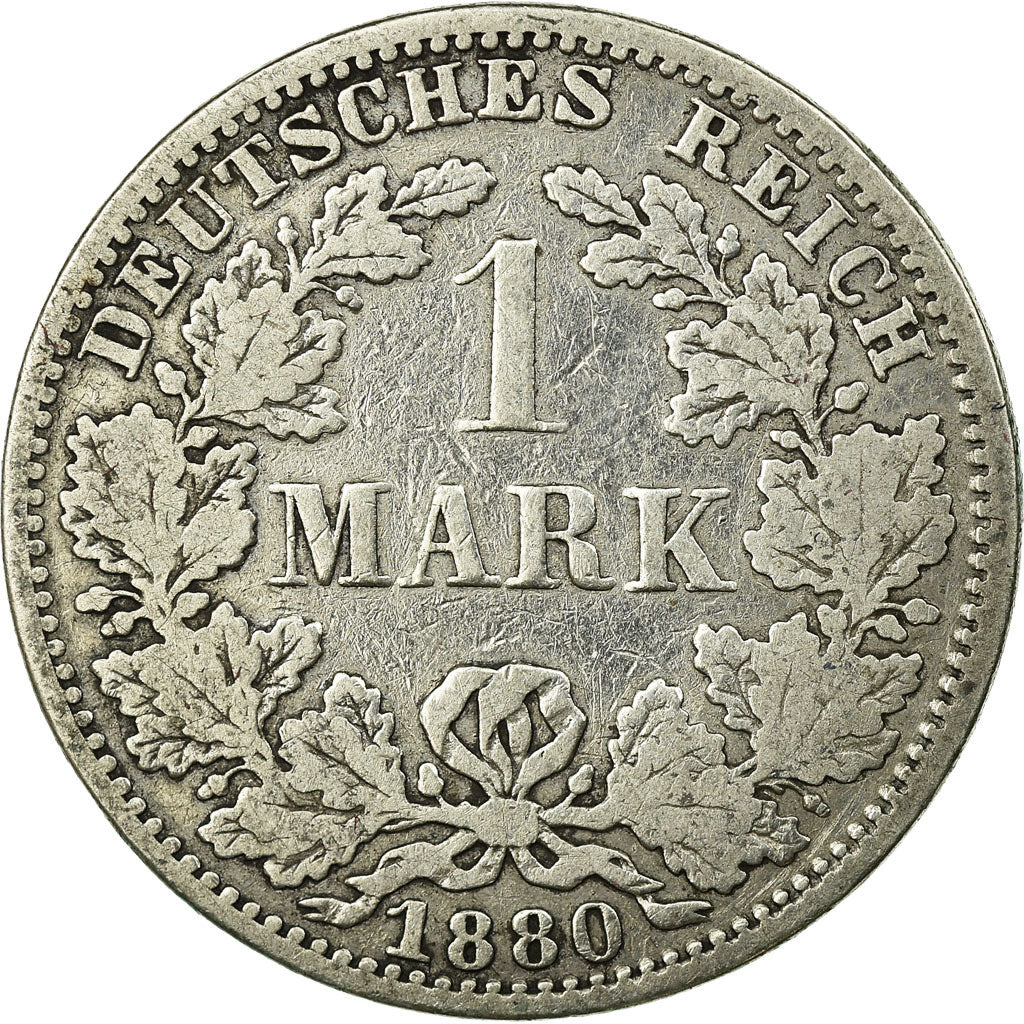 Coin, GERMANY - EMPIRE, Wilhelm I, Mark, 1880, Berlin, VF(20-25), Silver, KM:7