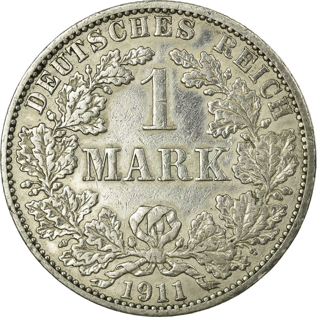 Coin, GERMANY - EMPIRE, Wilhelm II, Mark, 1911, Berlin, EF(40-45), Silver, KM:14