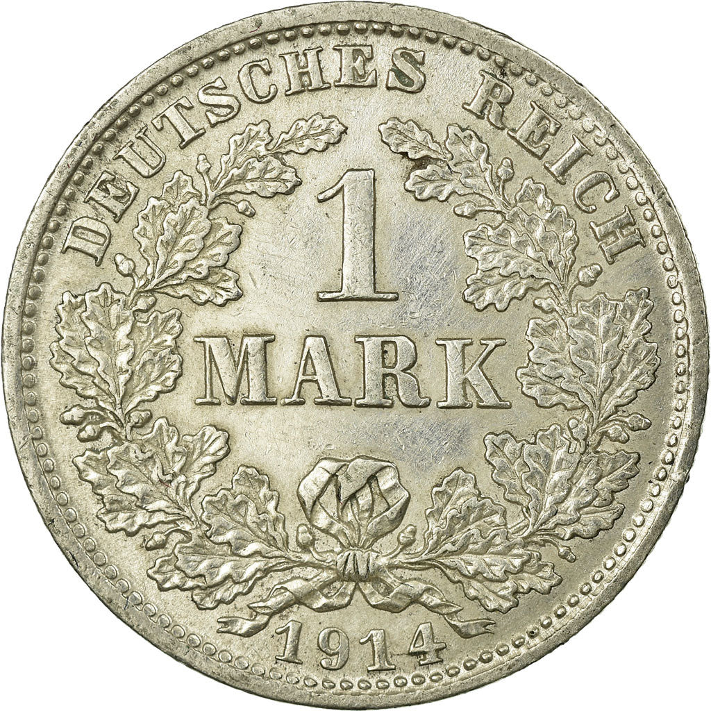 Coin, GERMANY - EMPIRE, Wilhelm II, Mark, 1914, Munich, EF(40-45), Silver, KM:14