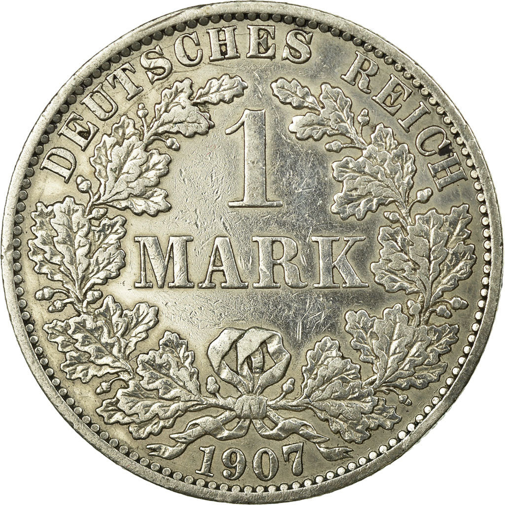 Coin, GERMANY - EMPIRE, Wilhelm II, Mark, 1907, Berlin, EF(40-45), Silver, KM:14