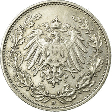 Coin, GERMANY - EMPIRE, 1/2 Mark, 1906, Munich, VF(20-25), Silver, KM:17