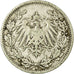Coin, GERMANY - EMPIRE, 1/2 Mark, 1907, Munich, VF(20-25), Silver, KM:17