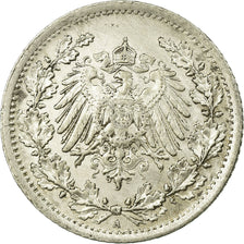 Coin, GERMANY - EMPIRE, 1/2 Mark, 1915, Berlin, VF(20-25), Silver, KM:17