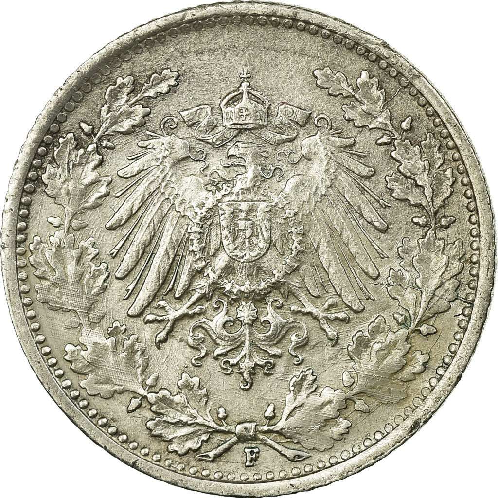 Moneta, GERMANIA - IMPERO, 1/2 Mark, 1918, Stuttgart, BB, Argento, KM:17