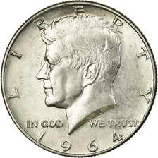 Coin, United States, Kennedy Half Dollar, Half Dollar, 1964, U.S. Mint, Denver