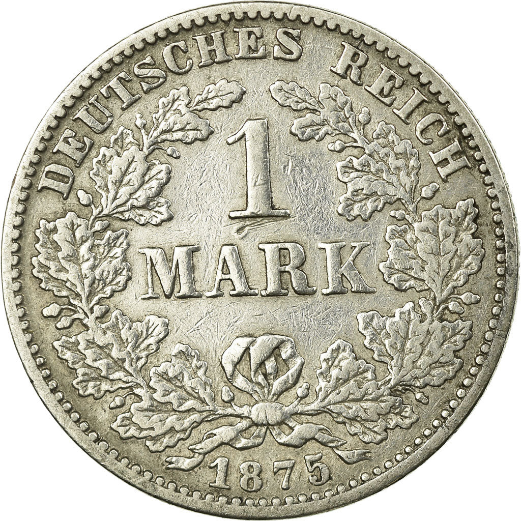 Moneta, GERMANIA - IMPERO, Wilhelm I, Mark, 1875, Karlsruhe, MB, Argento, KM:7