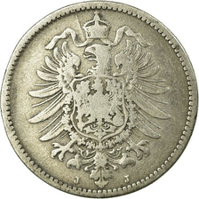 Coin, GERMANY - EMPIRE, Wilhelm I, Mark, 1875, Hambourg, VF(20-25), Silver, KM:7