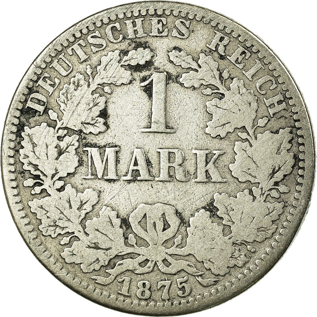 Coin, GERMANY - EMPIRE, Wilhelm I, Mark, 1875, Berlin, VF(20-25), Silver, KM:7