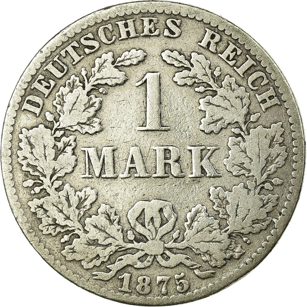 Coin, GERMANY - EMPIRE, Wilhelm I, Mark, 1875, Hanovre, VF(20-25), Silver, KM:7