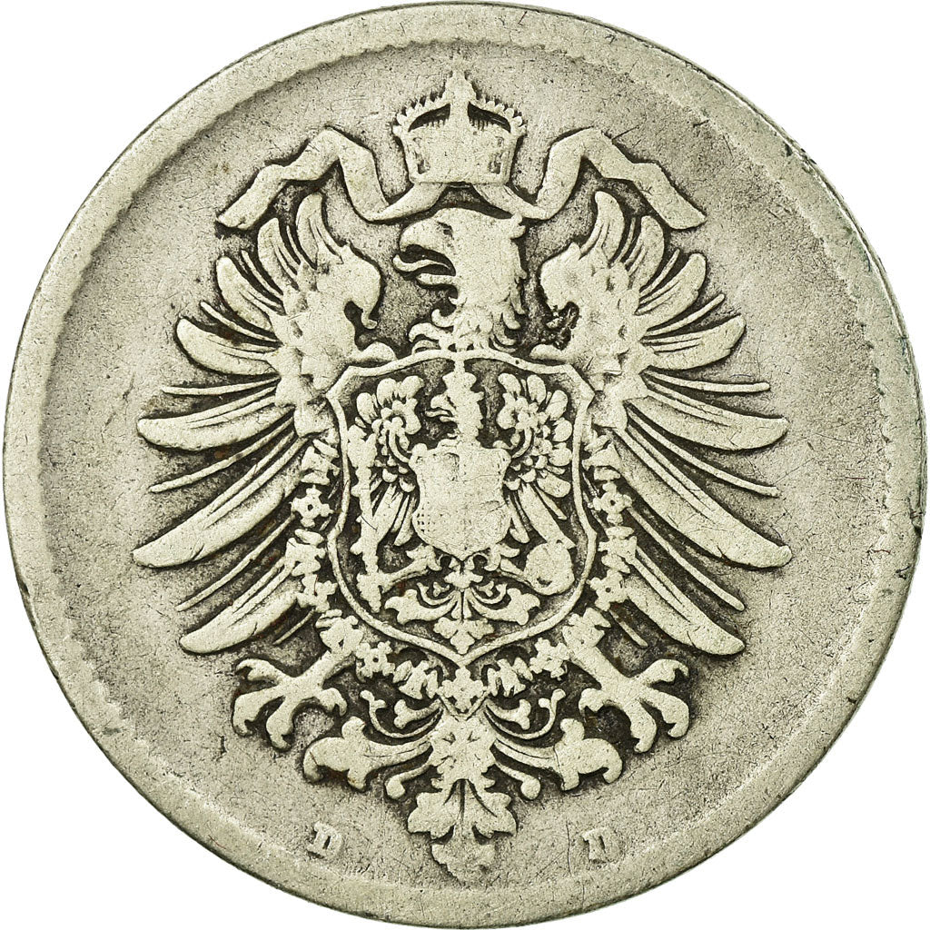 Coin, GERMANY - EMPIRE, Wilhelm I, Mark, 1875, Munich, VF(20-25), Silver, KM:7