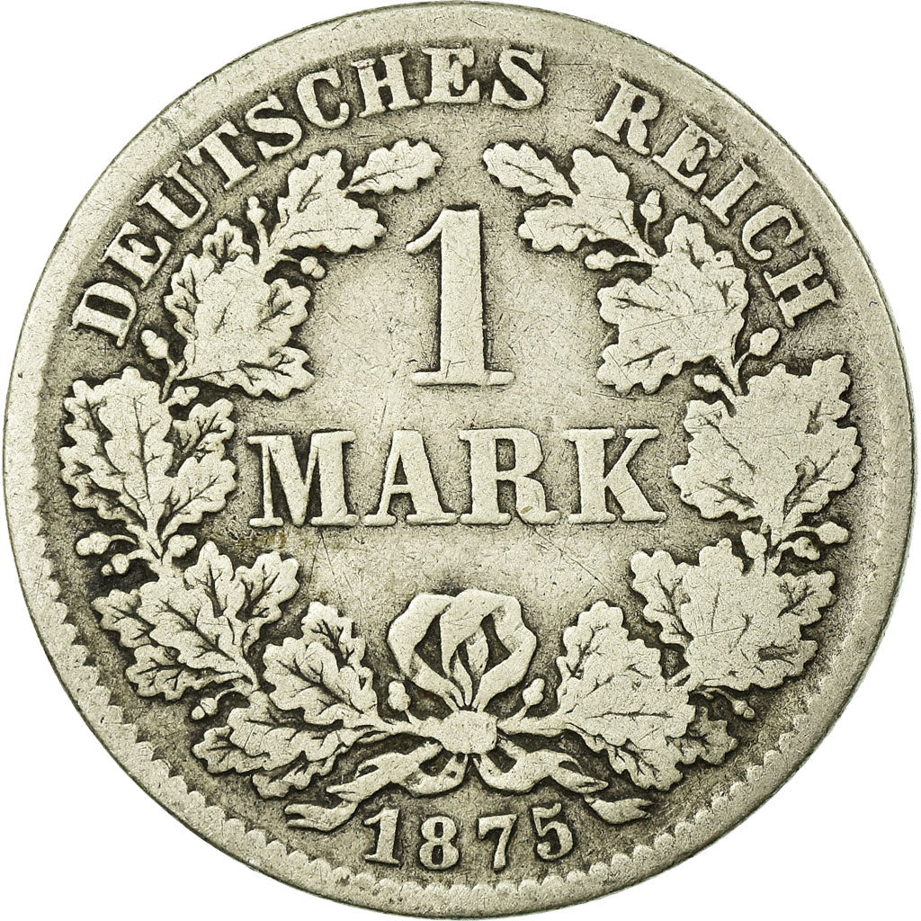 Coin, GERMANY - EMPIRE, Wilhelm I, Mark, 1875, Munich, VF(20-25), Silver, KM:7
